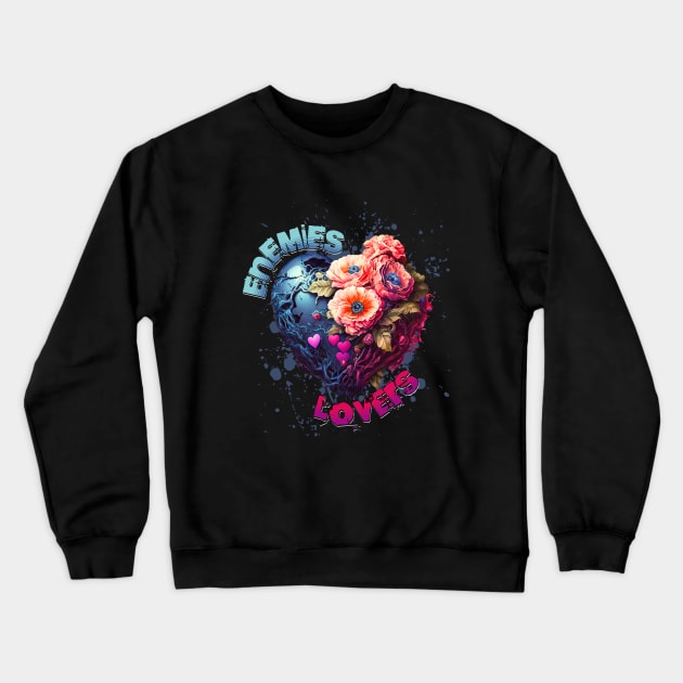 Enemies to lovers floral heart motif Crewneck Sweatshirt by sigmarule